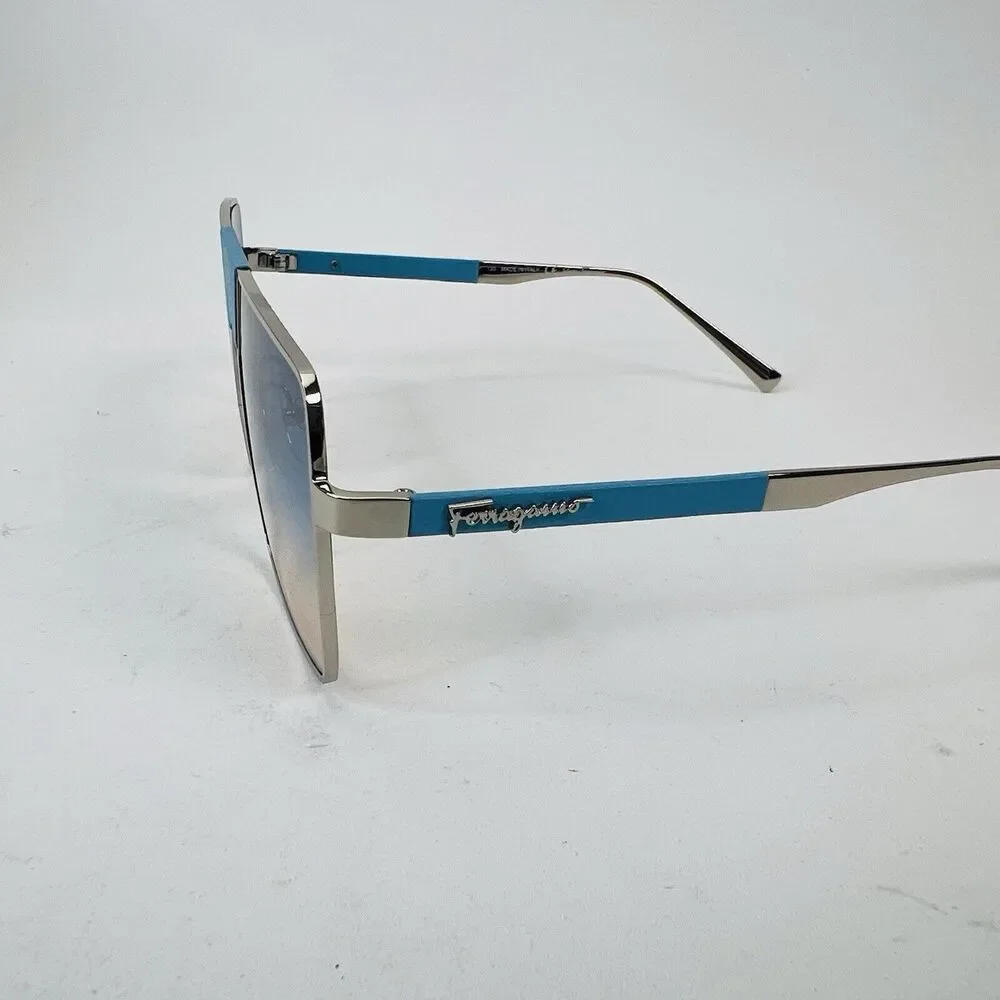 Salvatore Ferragamo‎ SF221 237 Palladium Blue Sunglasses 59-15-140 Gradient
